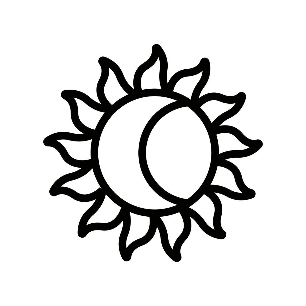 the sun and the moon mystery icon vector outline illustration