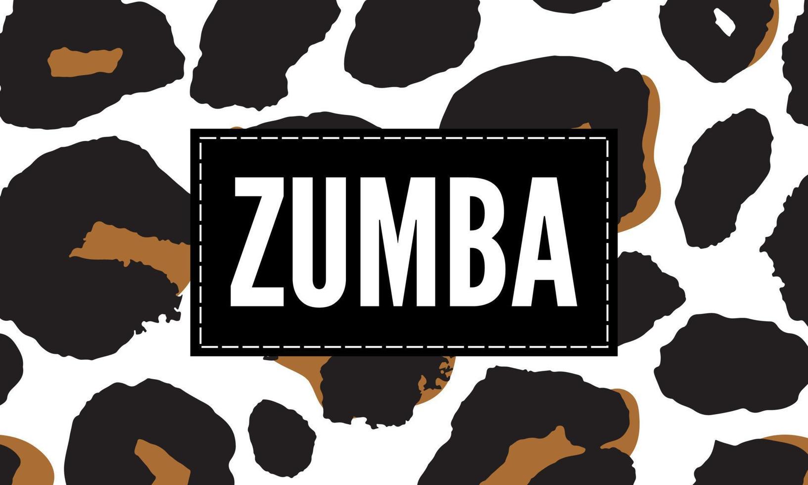 Slogan Zumba dance studio. Multicolor sliced word vector