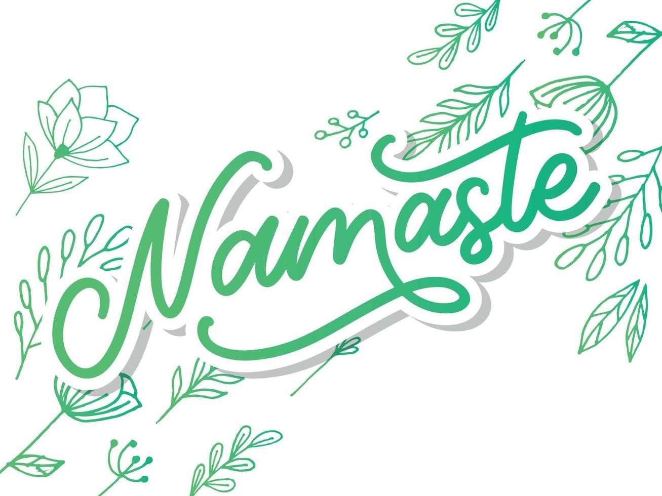 Vector lettering. Calligraphic poster with phrase - Namaste. Hand drawn quote. Vector illustration