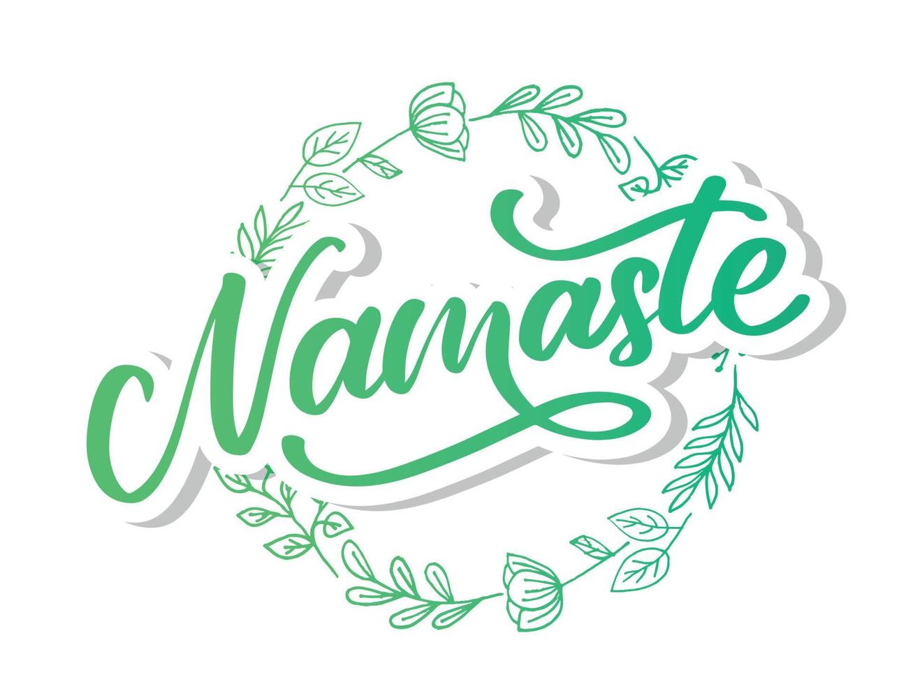 Vector lettering. Calligraphic poster with phrase - Namaste. Hand drawn quote. Vector illustration