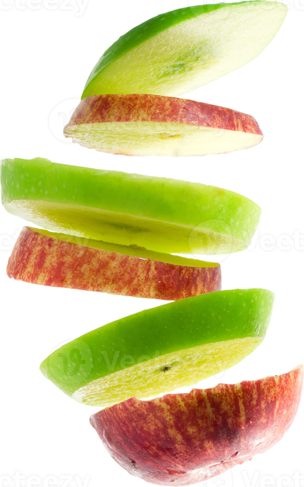 piece of red and green apple  isolated png
