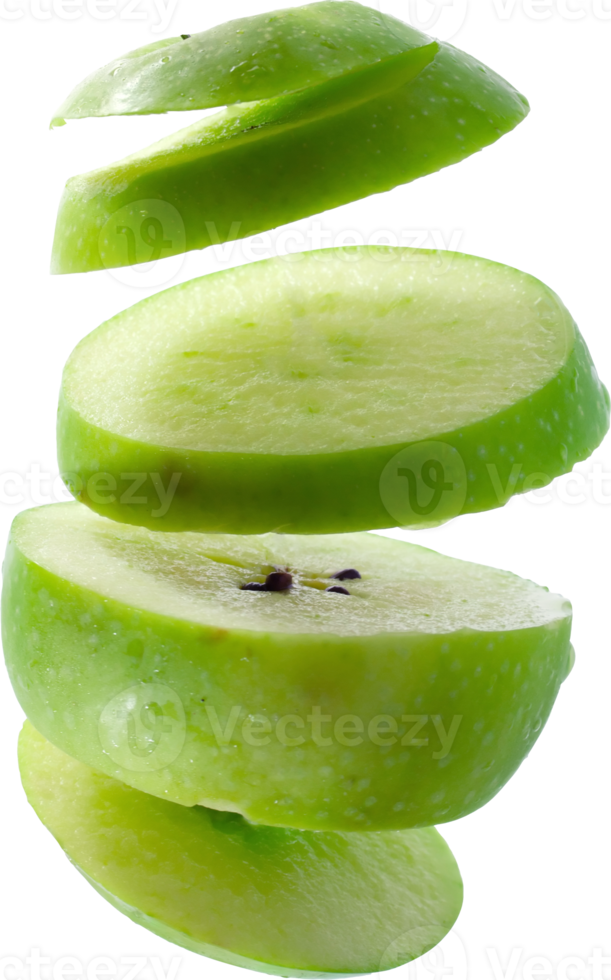 trozo de manzana verde aislado png