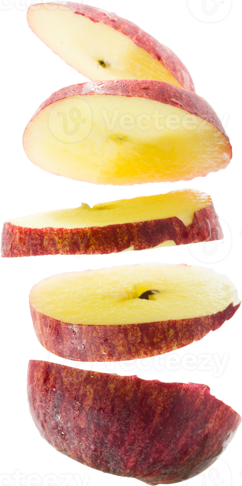 trozo de manzana roja aislado png