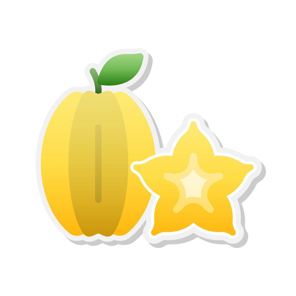 Star fruit sticker icon, Vector, Illustration. vector