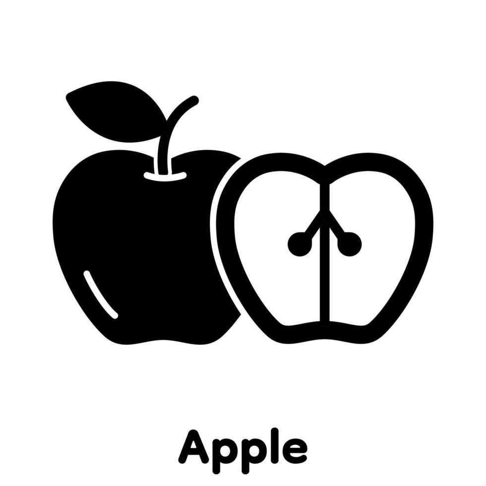 Apple glyph icon, Vector, Illustration. vector