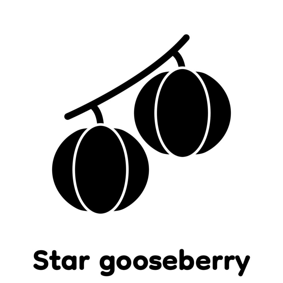 Star gooseberry glyph icon, Vector, Illustration. vector