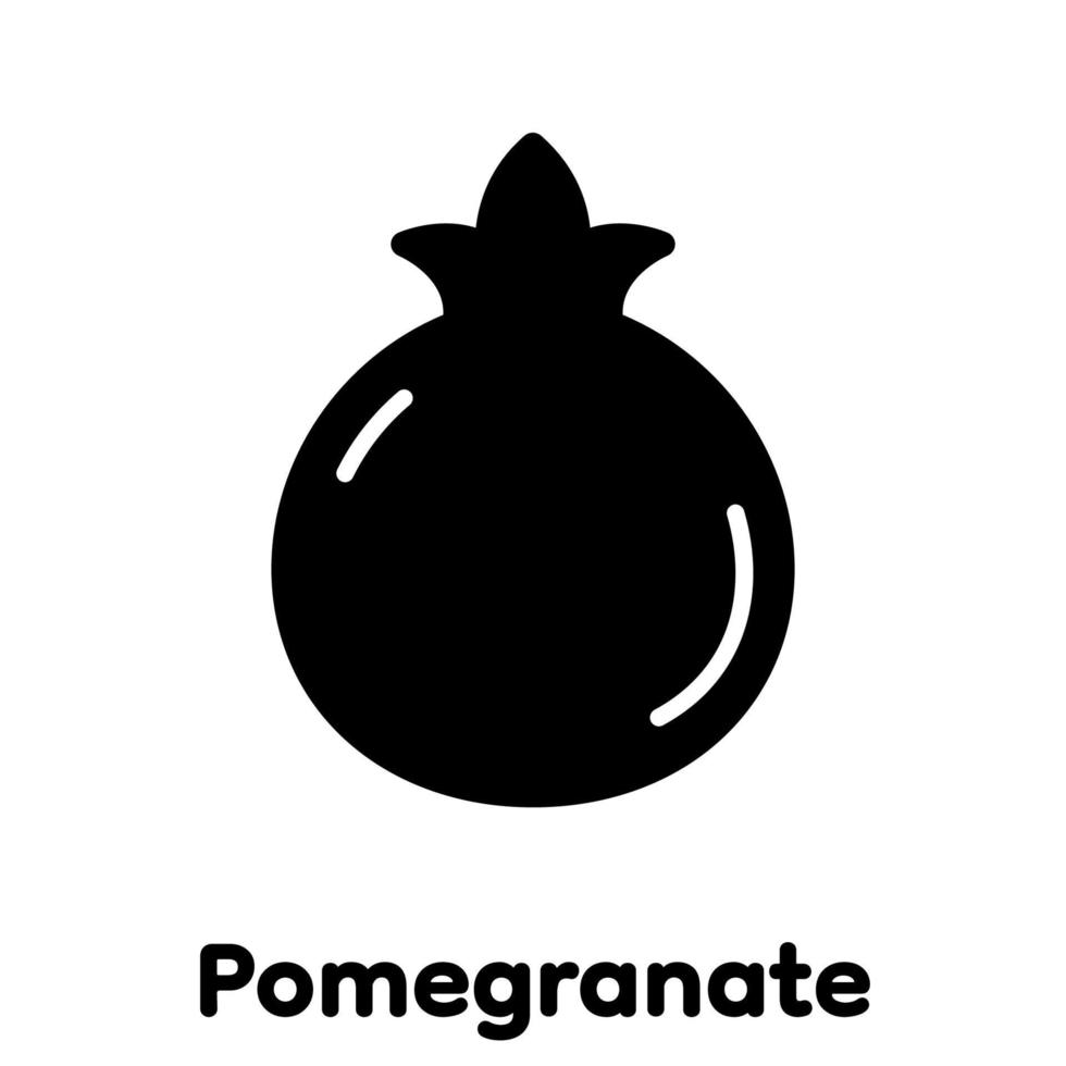 Pomegranate glyph icon, Vector, Illustration. vector