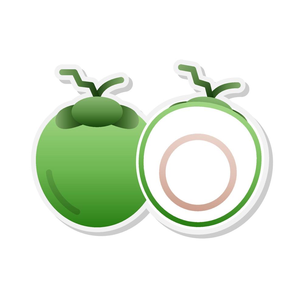 Coconut sticker icon, Vector, Illustration. vector