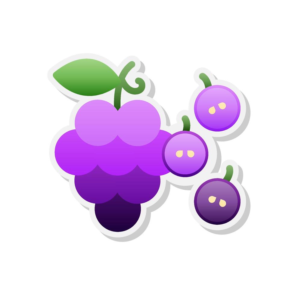 Grape sticker icon, Vector, Illustration. vector