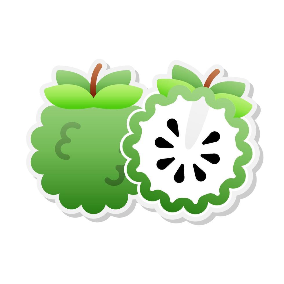 Custard apple sticker icon, Vector, Illustration. vector