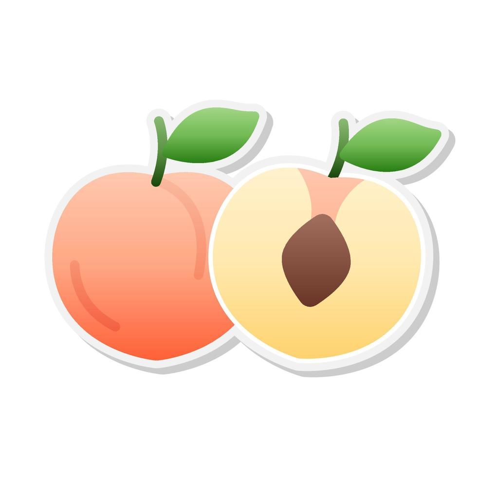 Peach sticker icon, Vector, Illustration. vector