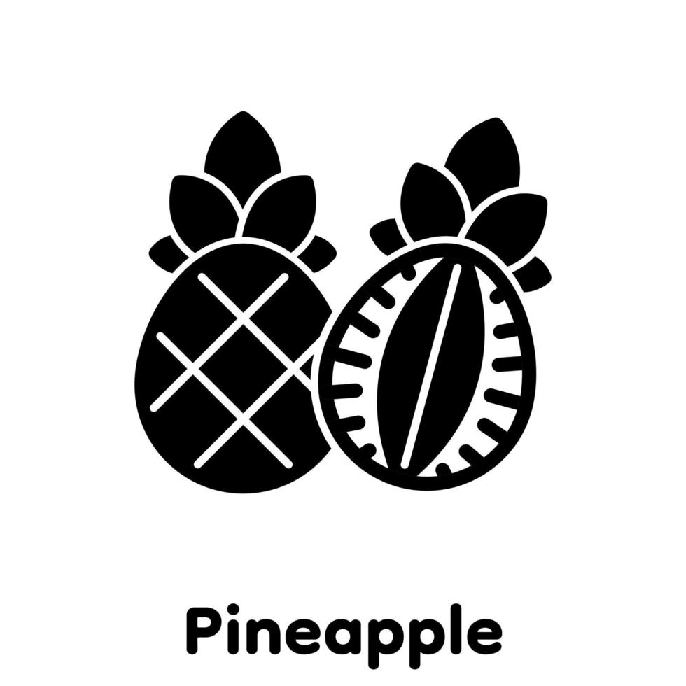 Pineapple glyph icon, Vector, Illustration. vector