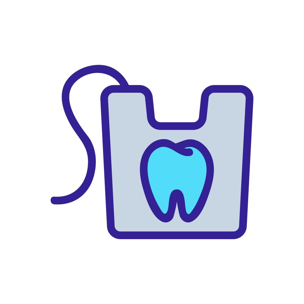 hilo dental en caja icono vector ilustración de contorno