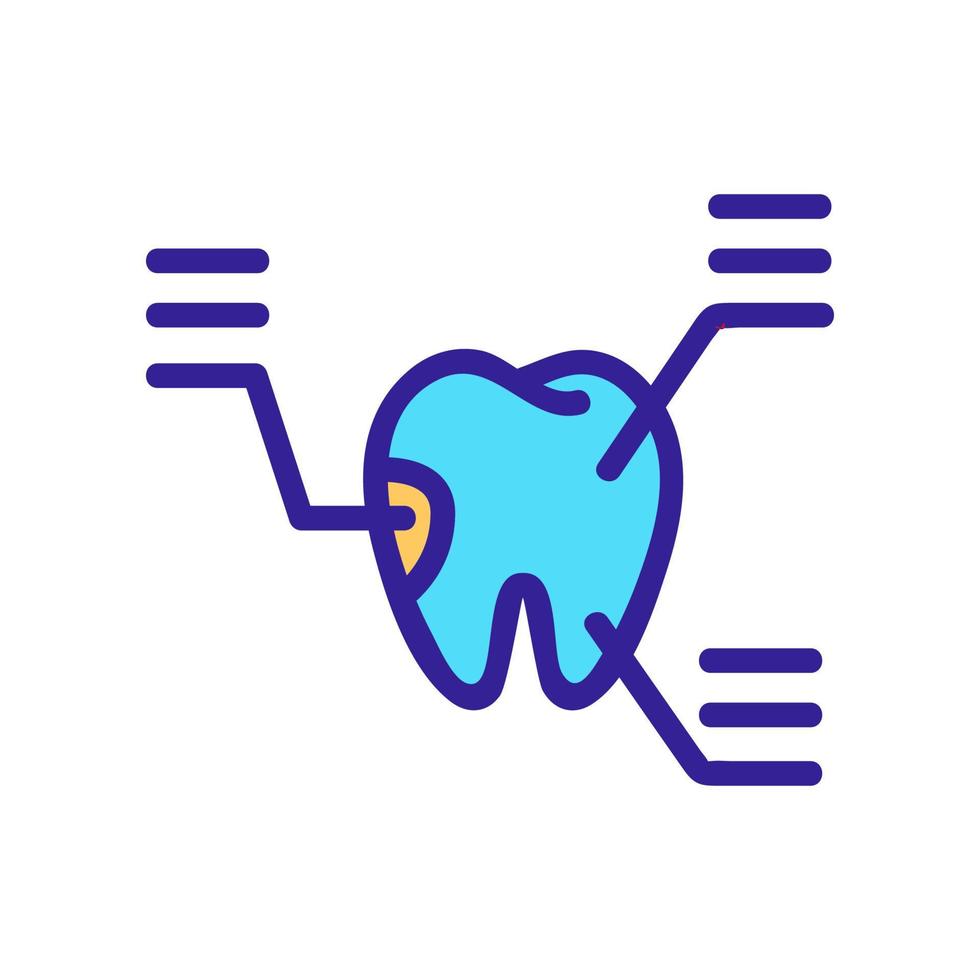 análisis de la ilustración del contorno del vector del icono de la estructura del diente