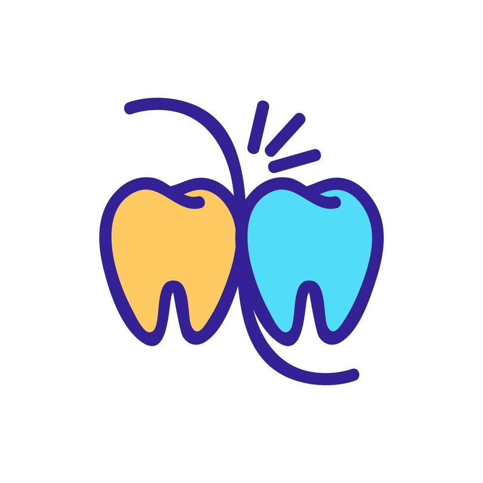 floss between teeth icon vector outline illustration