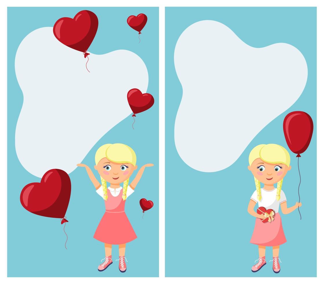 Set of Valentine's day vector backgrounds for social media, stories, banner with space for text.