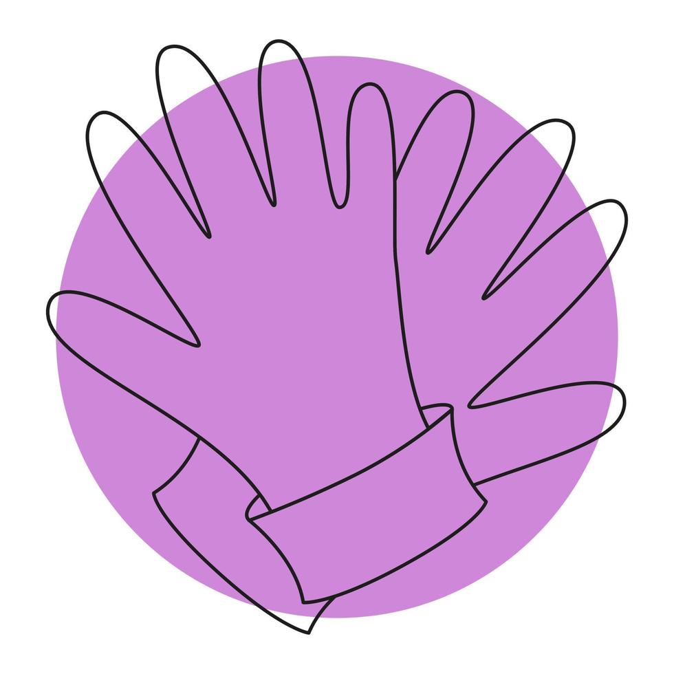 ícono de guantes de jardín en el fondo de color. icono de guantes de jardín de fideos de línea simple. ilustración vectorial en línea editable. vector