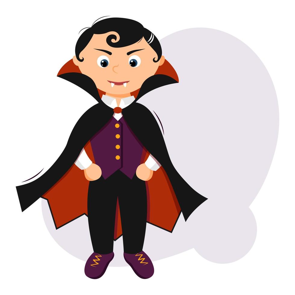 Cute little dracula in a Halloween costume with a cloak. Flat style, cartoon, vector. 9903486 Vector Art at Vecteezy Cute little dracula in a Halloween costume with a cloak. Flat style, cartoon, vector. 9903486 Vector Art at Vecteezy