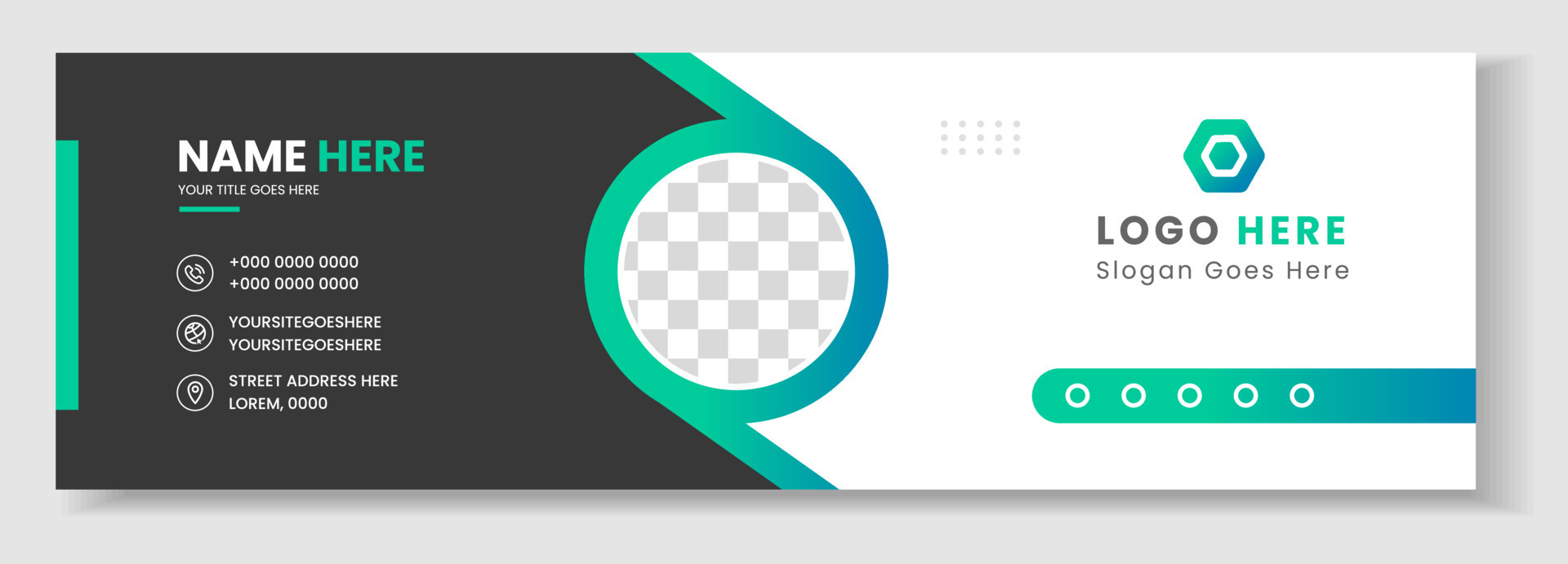 plantilla de diseño de firma de correo electrónico moderno corporativo