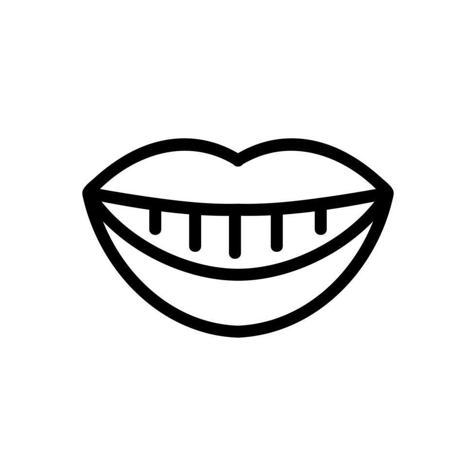 ilustración de contorno de vector de icono de sonrisa saludable