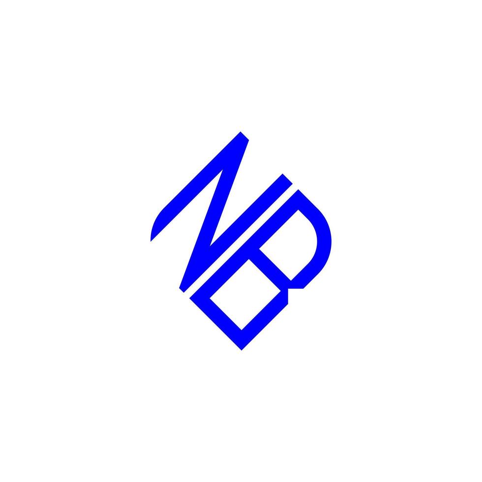 Diseño creativo del logotipo de la letra nb con gráfico vectorial vector
