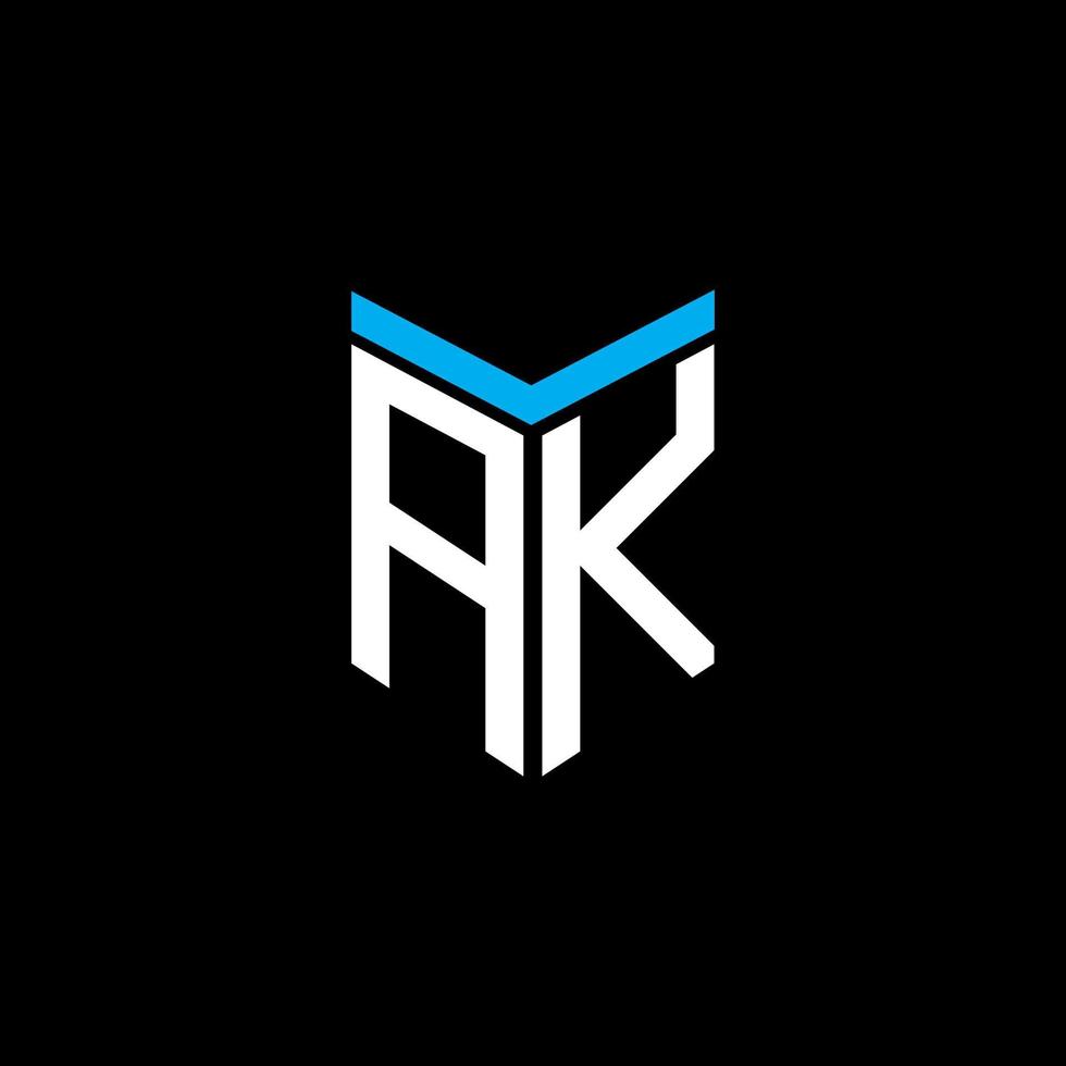 diseño creativo del logotipo de la letra ak con gráfico vectorial vector