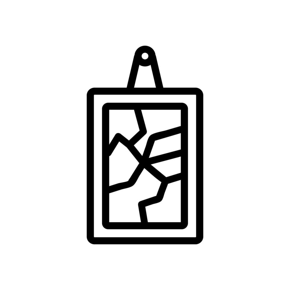 vector de icono de espejo roto. ilustración de símbolo de contorno aislado