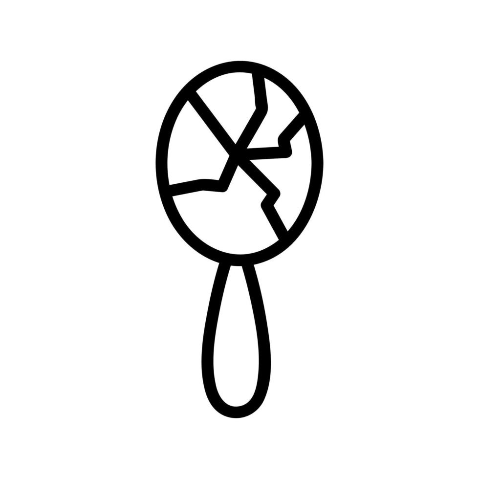 vector de icono de espejo roto. ilustración de símbolo de contorno aislado