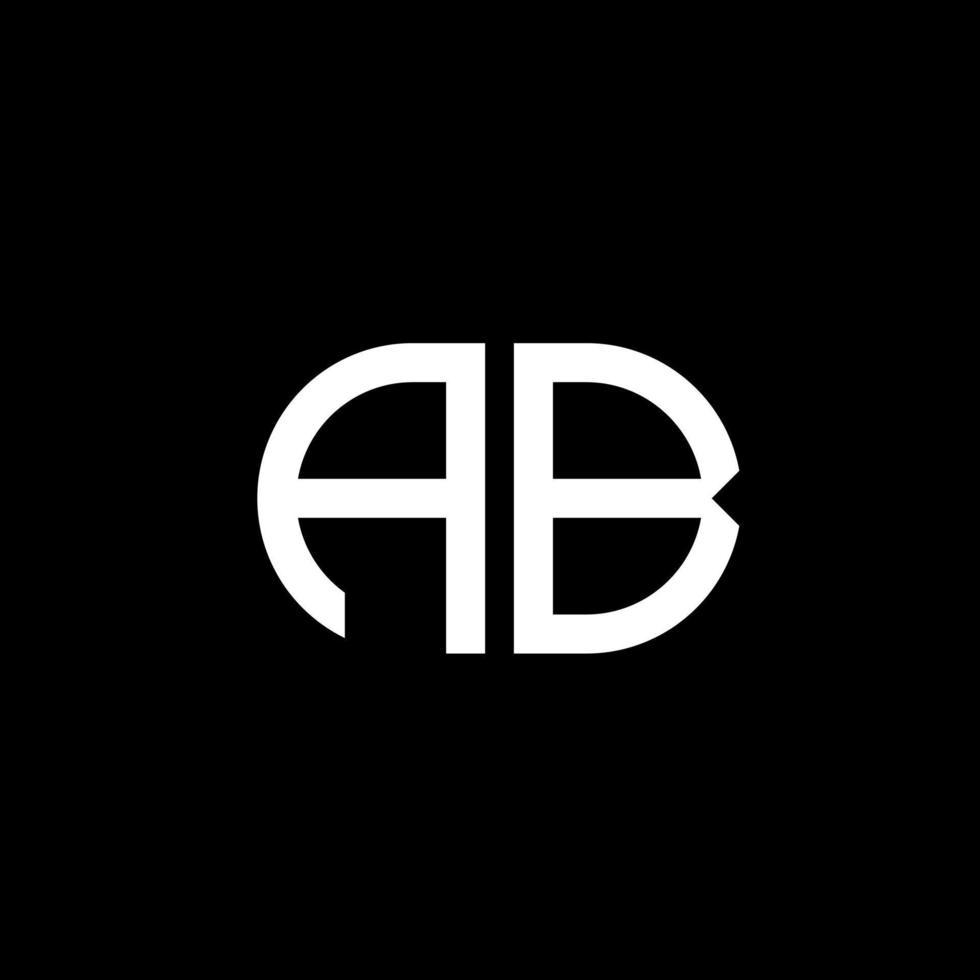 diseño creativo del logotipo de la letra ab con gráfico vectorial vector