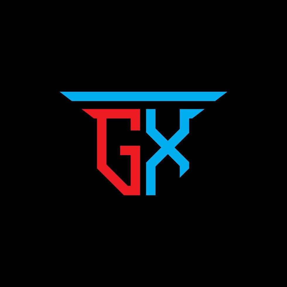 diseño creativo del logotipo de la letra gx con gráfico vectorial vector