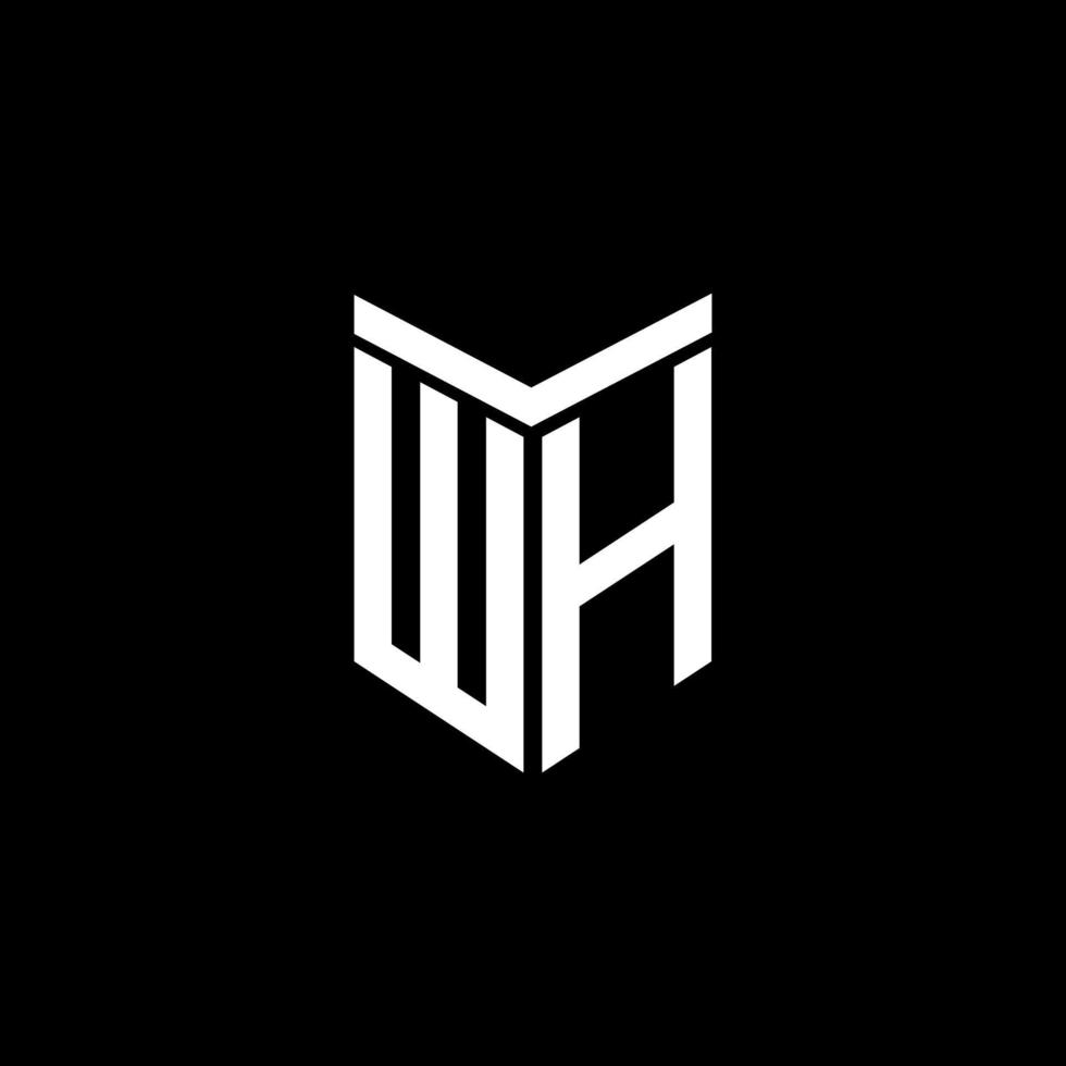 diseño creativo del logotipo de la letra wh con gráfico vectorial vector