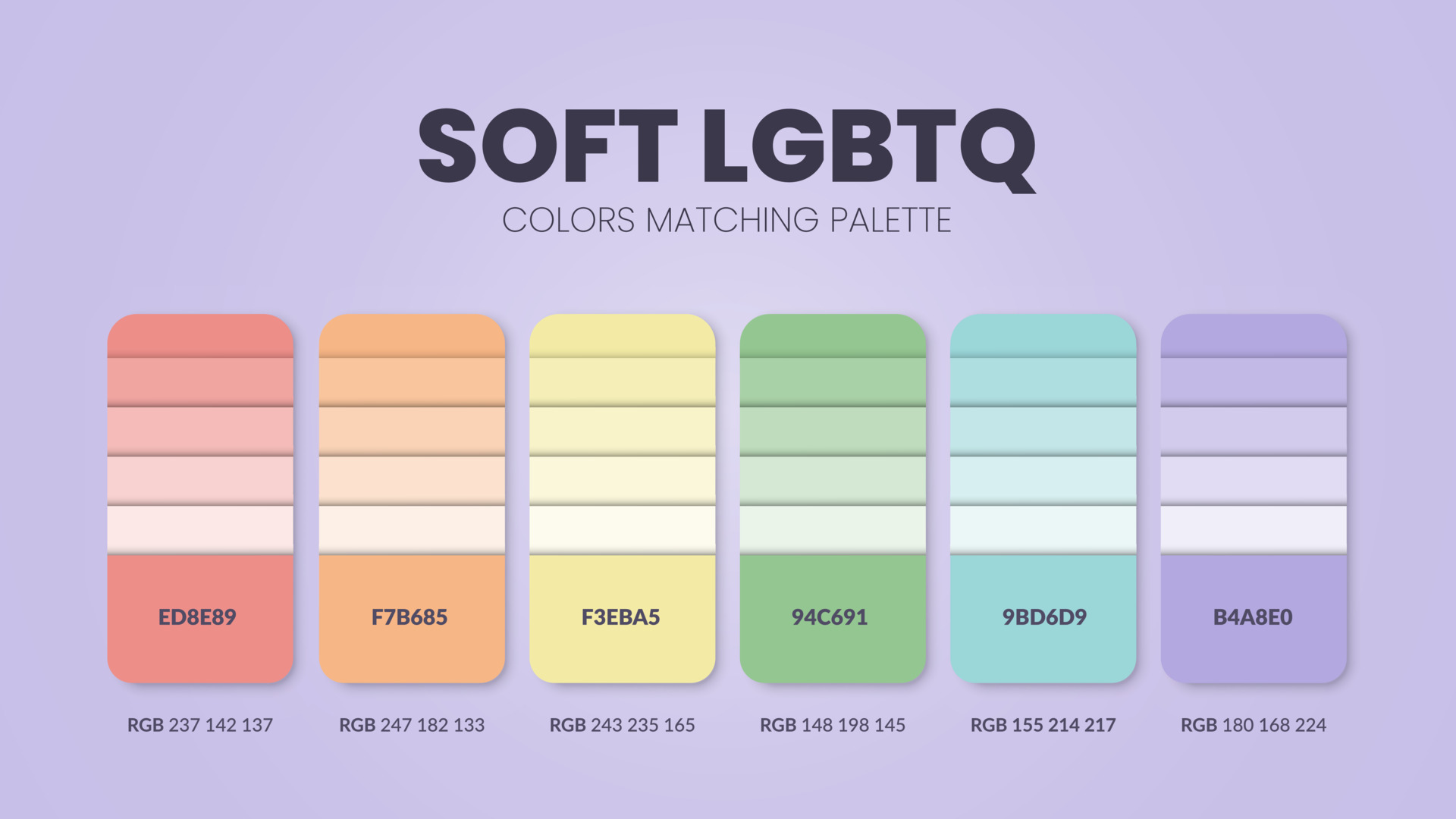 LGBTQ Pride Color Palettes Or Color Schemes Are Trend Combinations And lgbtq-pride-color-palettes-or-color-schemes-are-trend-combinations-and