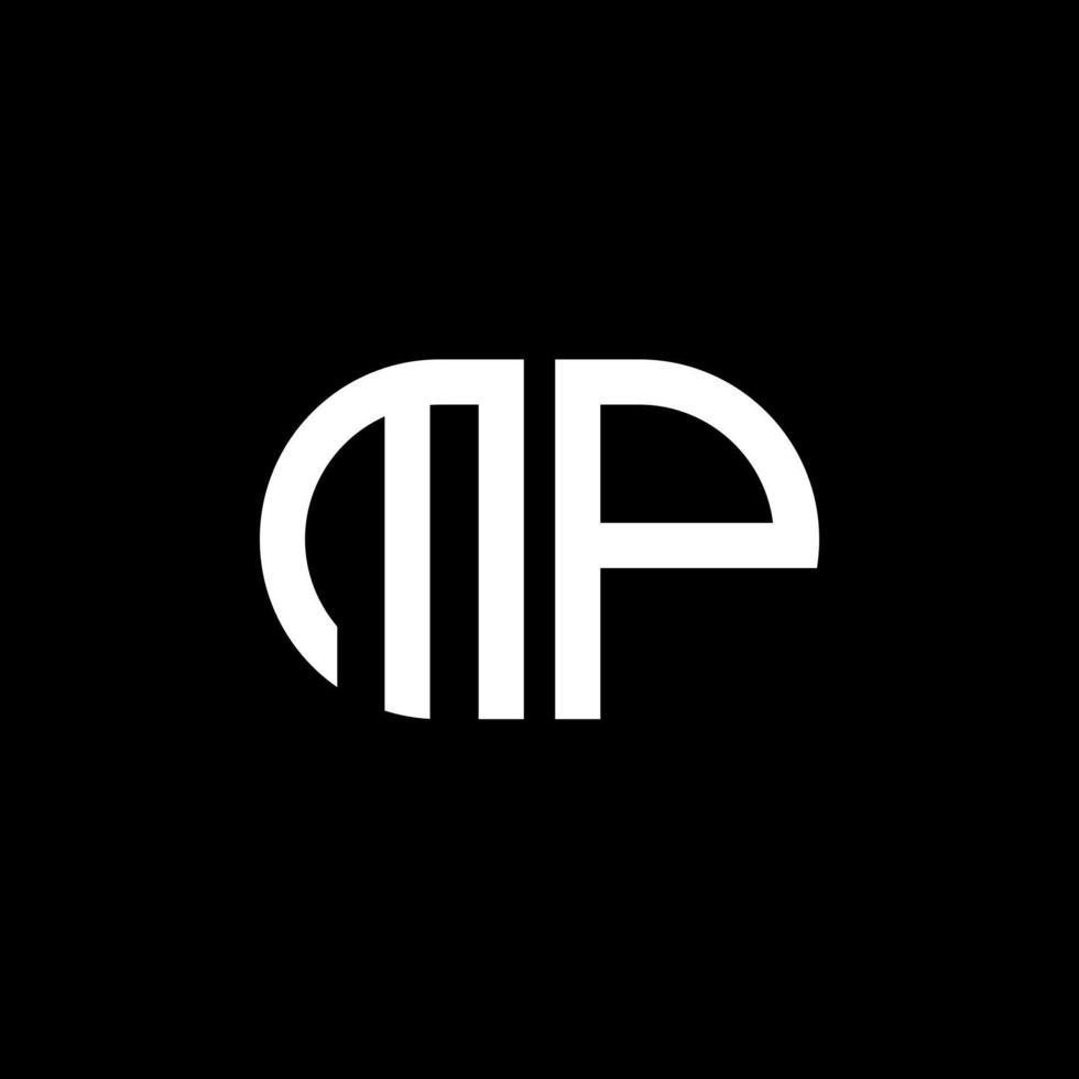 diseño creativo del logotipo de la letra mp con gráfico vectorial vector