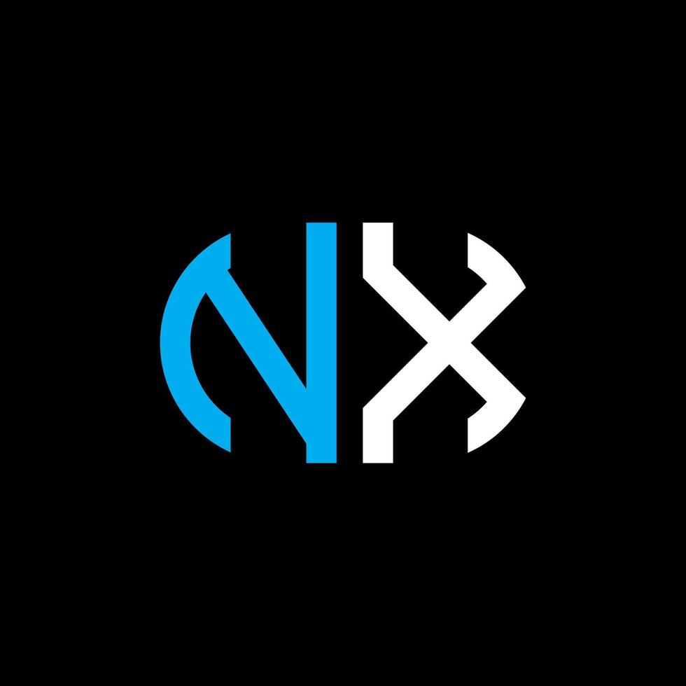 Diseño creativo del logotipo de la letra nx con gráfico vectorial vector