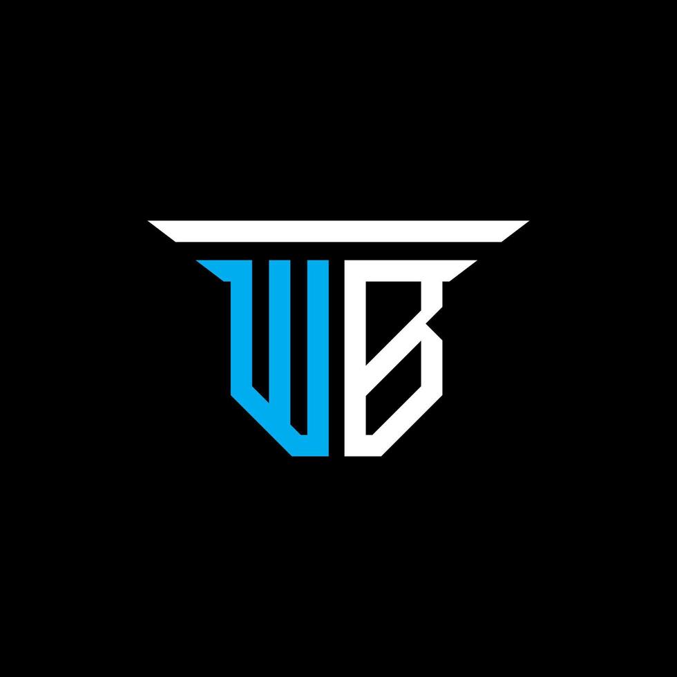 diseño creativo del logotipo de la letra wb con gráfico vectorial vector