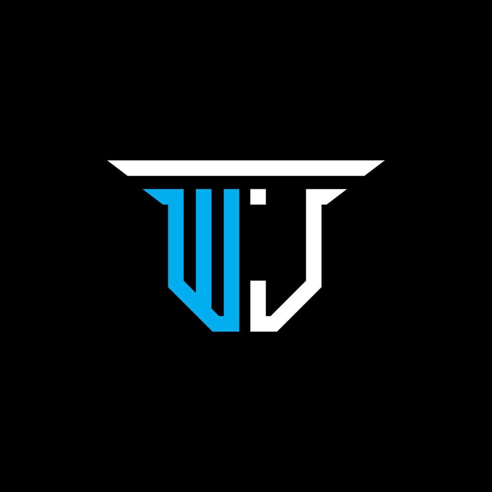 diseño creativo del logotipo de la letra wj con gráfico vectorial vector