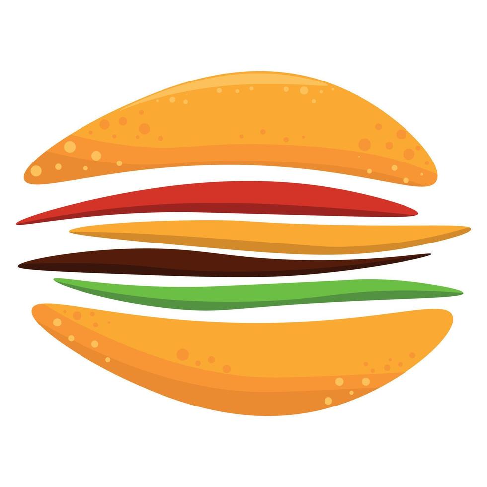 icono de hamburguesa. icono de ilustración vectorial plana jugosa deliciosa hamburguesa o hamburguesa con queso aislada en fondo blanco. vector