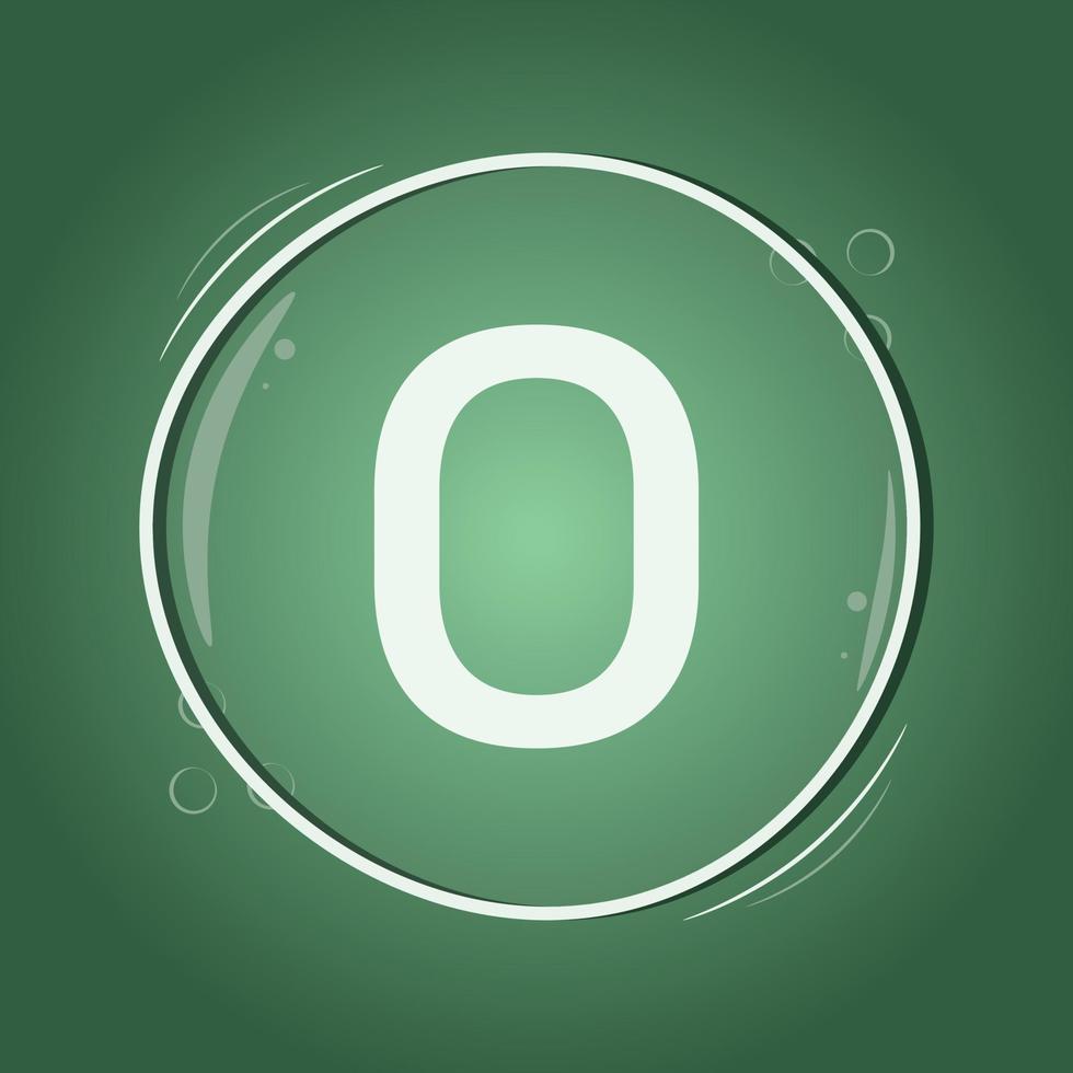 o letra círculo diseño de logotipo fondo verde vector plano ilustración inteligente