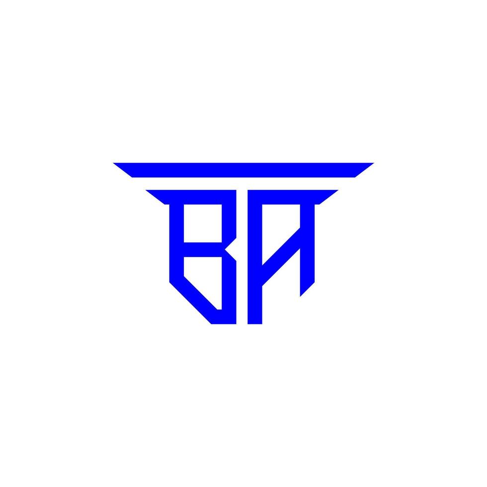 diseño creativo del logotipo de la letra ba con gráfico vectorial vector