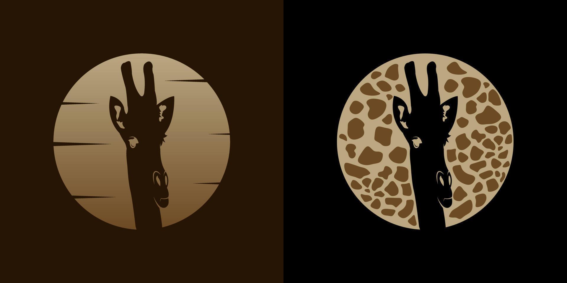 Giraffe head logo design in circle with creative concept vector