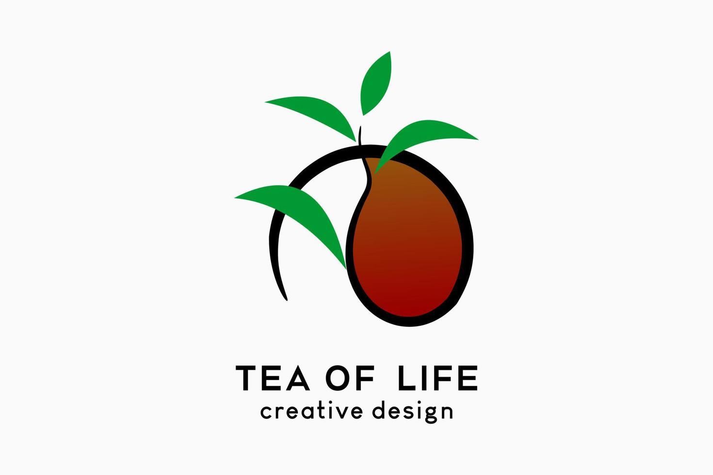 diseño de logotipo de té con concepto creativo. ilustración de logotipo vectorial para el negocio de bebidas. vector