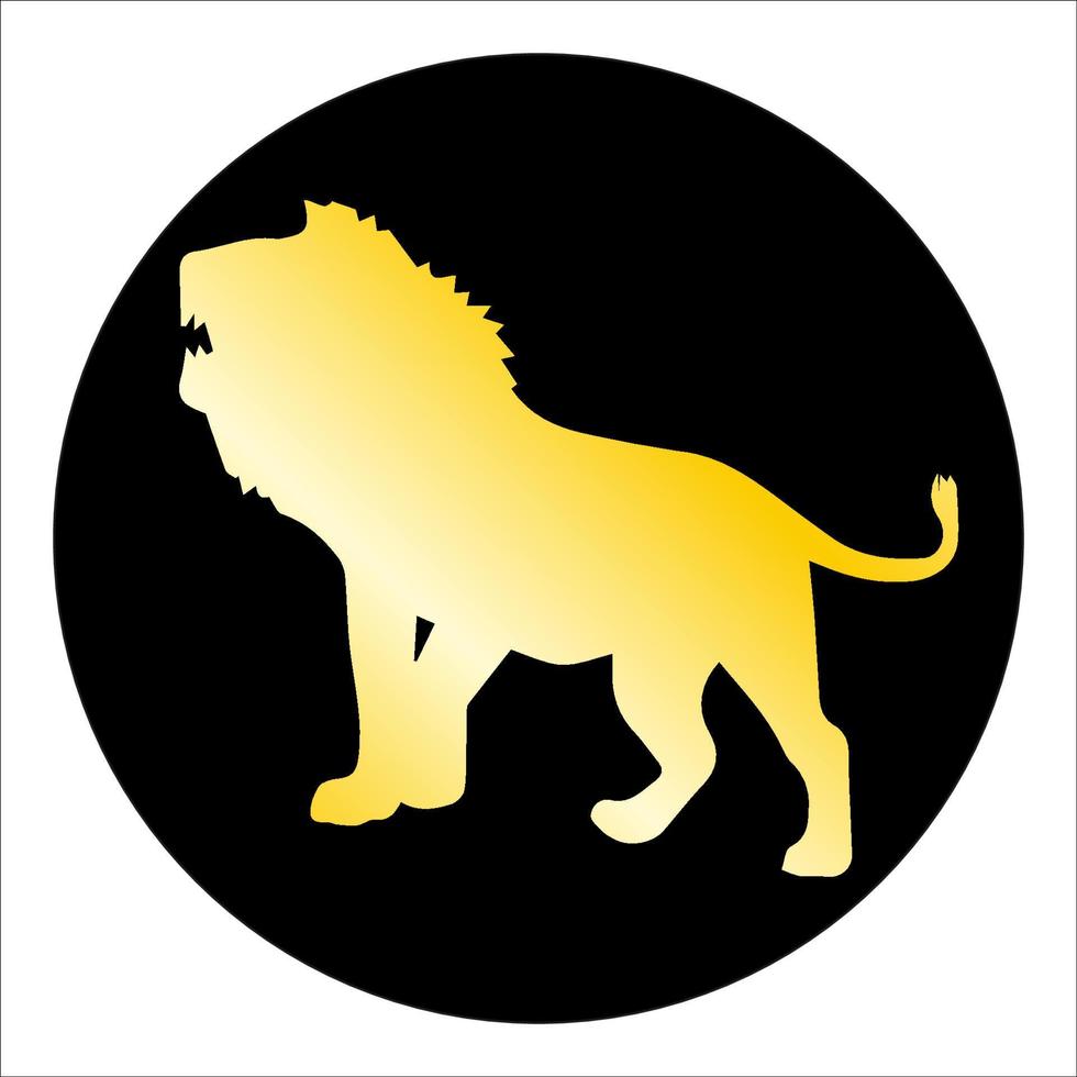gold lion silhouette zodiak illustartion vector