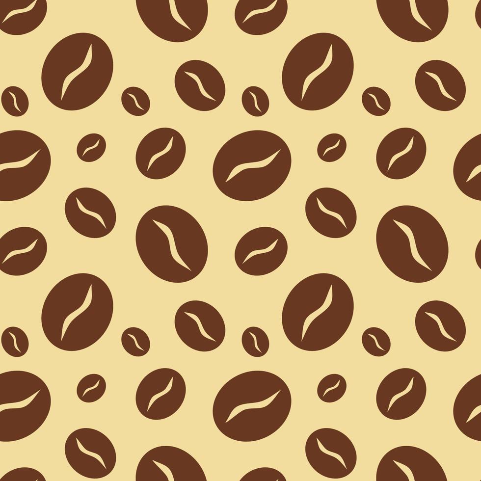 Coffee beans seamless pattern background for menu, coffee shop wrap paper card poster flyer design and decoration. vector