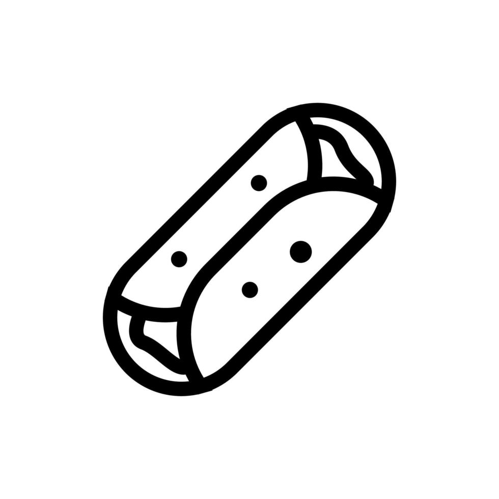Taco icon vector. Isolated contour symbol illustration vector
