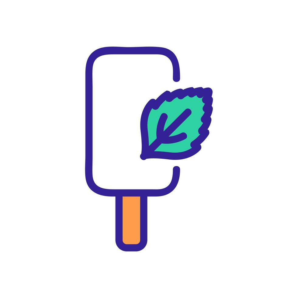 helado en palo con icono de menta ilustración de contorno vectorial vector