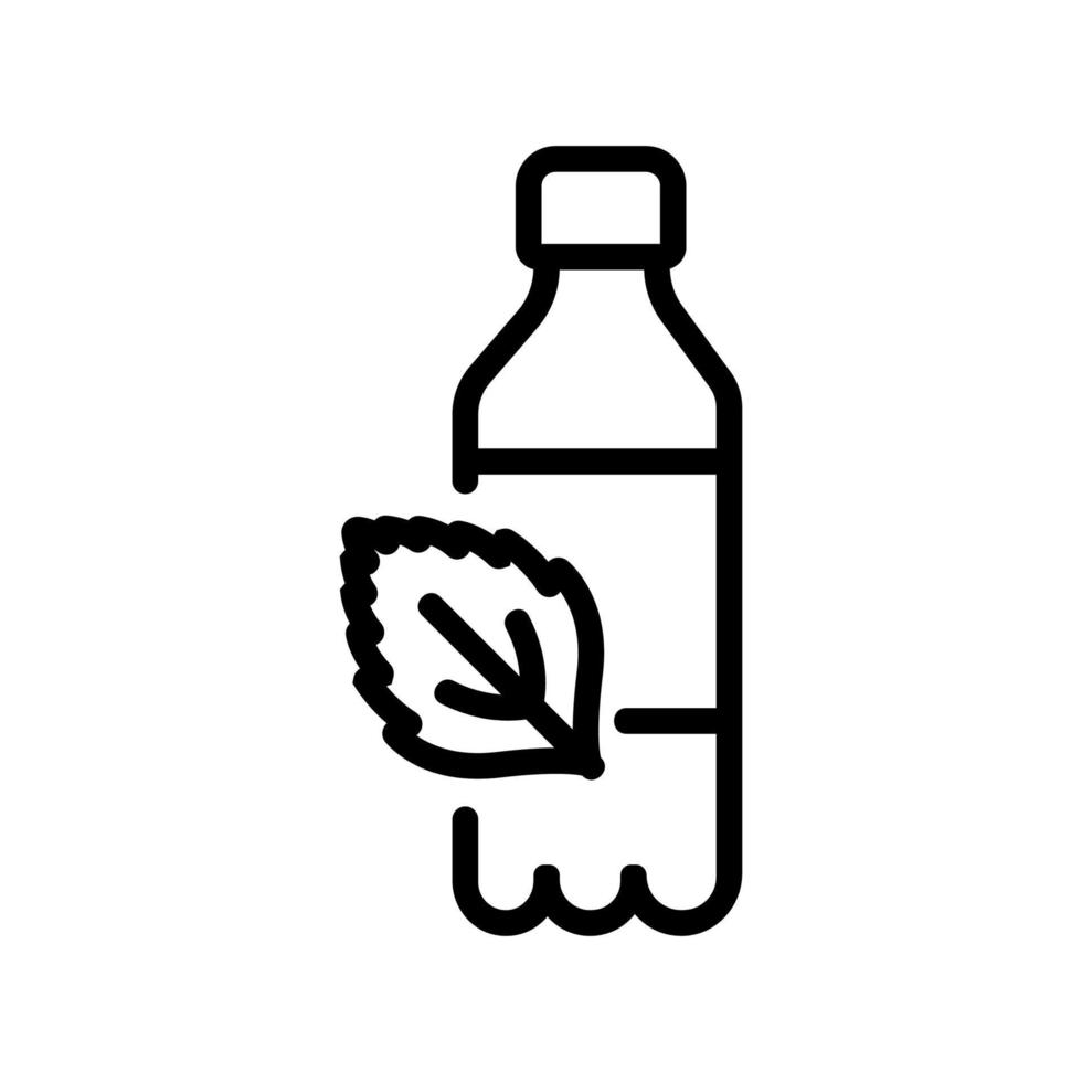 mint drink in bottle icon vector outline illustration