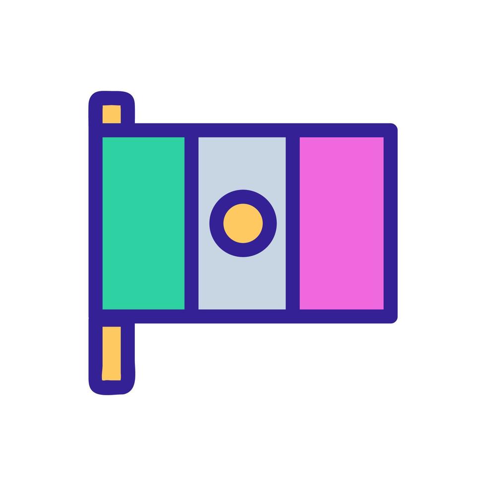 Flag Mexican icon vector. Isolated contour symbol illustration vector