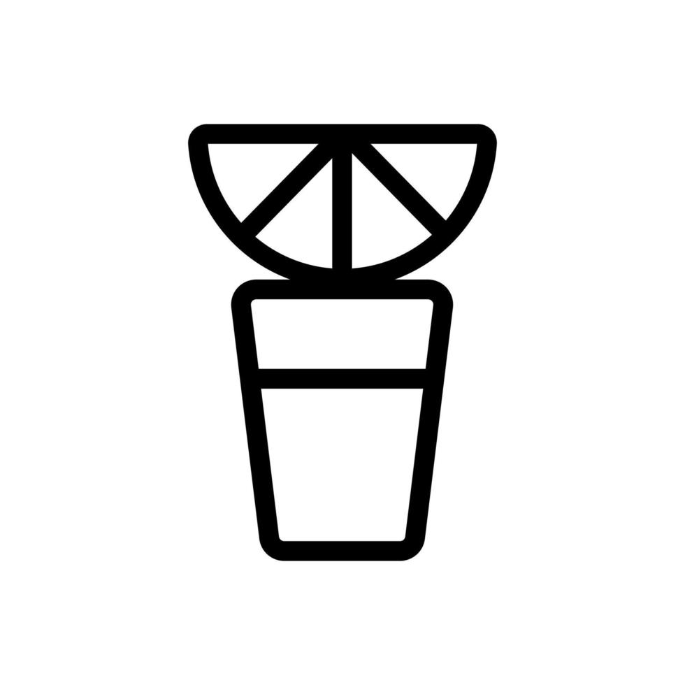 tequila lemon vector icon. Isolated contour symbol illustration