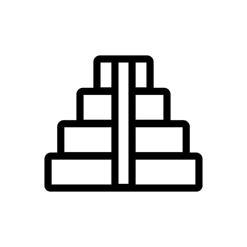 Pyramid icon vector. Isolated contour symbol illustration vector