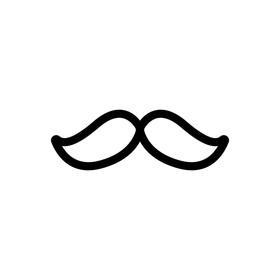 mustache icon vector. Isolated contour symbol illustration vector